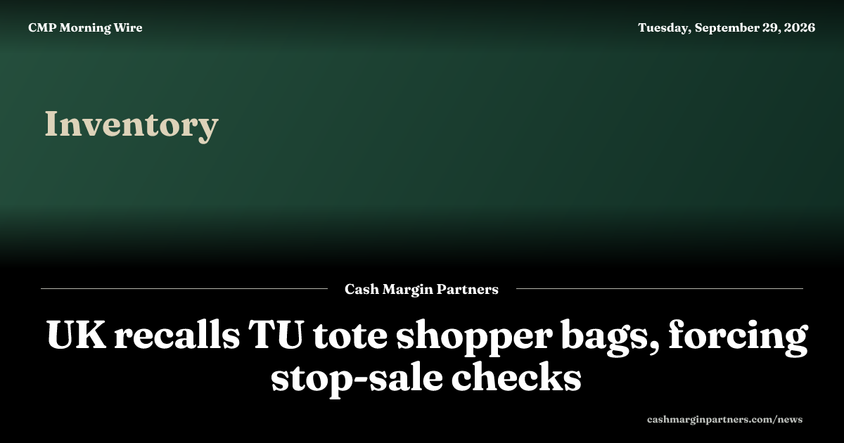 UK recalls TU tote shopper bags, forcing stop-sale checks | CMP Retail ...